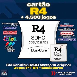 R4 Com 4500 Jogos para Nintendo DS/DSI/DSIXL/3DS/2DS compatível com todos modelos - COLOCAR E JOGAR - FÁCIL