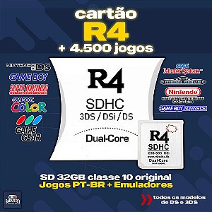 R4 Com 4500 Jogos para Nintendo DS/DSI/DSIXL/3DS/2DS compatível com todos modelos - COLOCAR E JOGAR - FÁCIL
