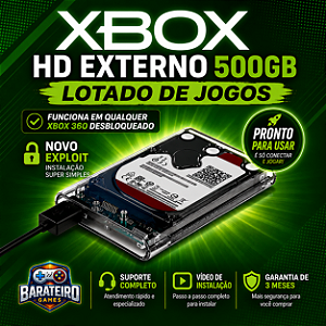 HD EXPLOIT - 500GB PARA XBOX 360 (QUALQUER MODELO)