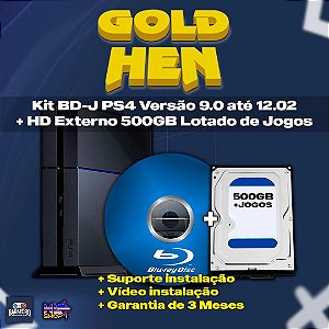 Kit Ps4 BD-J Blu Ray + HD 500GB Lotado de Jogos + Suporte instalação + Video instalação! (Facil instalação)