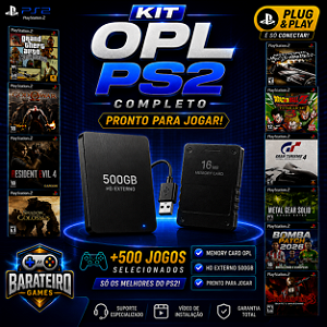 Kit OPL 500GB para PS2 SLIM - KIT OPL PREMIUM 100% ATUALIZADO 2026!