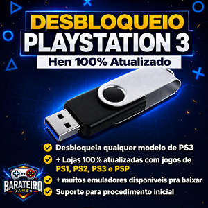 Pen drive para PS3 Hen + Lojinhas + Suporte + 100% Atualizado 2026