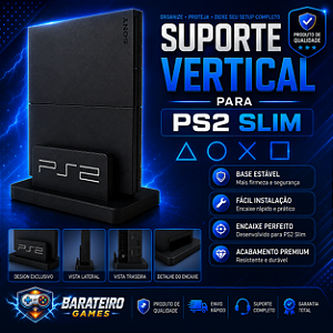 Suporte Vertical PS2 Slim (Suporte para colocar o Playstation 2 Slim na Vertical)