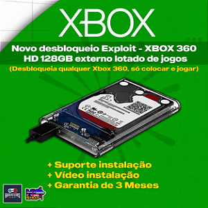 HD 128GB EXPLOIT - PARA XBOX 360 (QUALQUER MODELO)