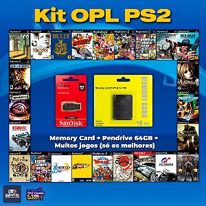 Kit OPL 64GB para PS2 SLIM - KIT OPL PREMIUM 100% ATUALIZADO 2026!