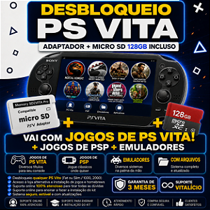 Kit Psvita - Adaptador + SD 128GB 100% Atualizado