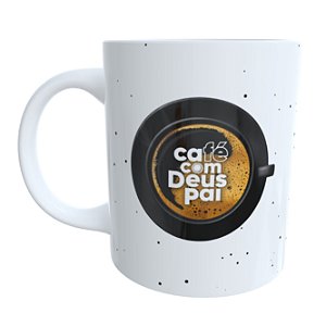 Caneca Branca Café com Deus