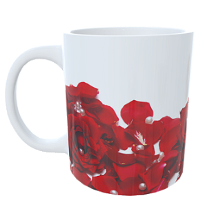 Caneca Floral Rosa Vermelha
