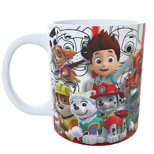 Caneca de Colorir Patrulha Canina