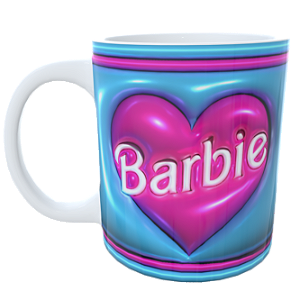 Caneca Barbie Modelo 3D Inflado