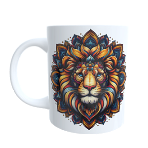 Caneca Mandala Leão Lotus