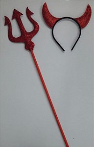 Kit Diabinho - Tridente + tiara