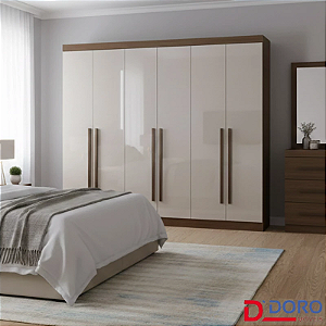 Roupeiro Casal Da Vinci Plus 6P 6G 100% MDF 2,75m - D Doro