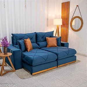 Sofá Retrátil Reclinável Gran Bello 2.50m - D33 e Molas Ensacadas