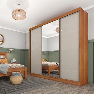 Roupeiro Guarda-Roupa Dakar c/espelho 3P 4G - Tcil