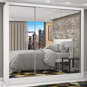 Roupeiro Guarda-Roupa Dubai Premium 1,79m c/ espelho 3P 3G