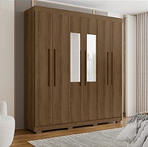 Roupeiro Guarda-Roupa 2m Porto Bello Plus 6P c/ espelho