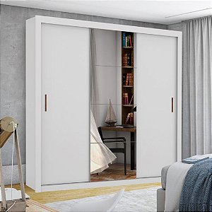 Roupeiro Guarda-Roupa 1,85m Veneza Plus c/ 1 espelho 3P 4G