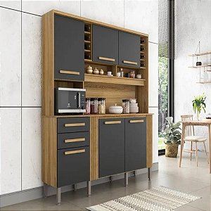 Armário Kit de Cozinha Catar 2m 6P 2G - Salleto