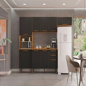 Cozinha Completa New Valência 2,48m com Aéreo Triplo 4P  - Salleto