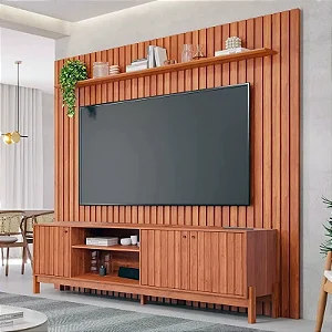 Rack Holanda Ripado 100% MDF + Painel Maragogi Ripado 100% MDF - Permóbili