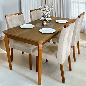 Mesa Alegra Laminado 120x80 c/ 4 Cadeiras Yasmin