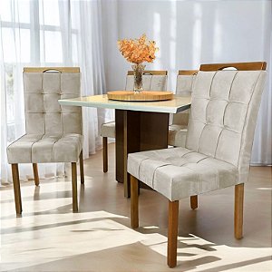 Mesa Salinas 90x90 c/ 4 cadeiras madeira maciça