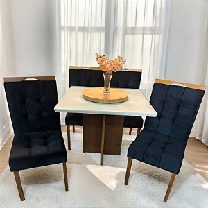 Mesa Salinas 90x90 c/ 4 cadeiras madeira maciça
