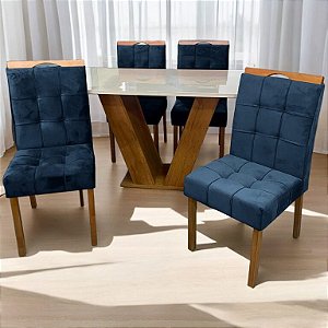 Mesa Classic 120x80 c/ 4 cadeiras madeira maciça