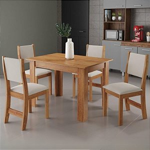 Mesa de Jantar Palace 110x75 c/ 4 Cadeiras MDF