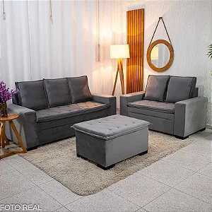 Sofá 2x3 Lugares França + Puff