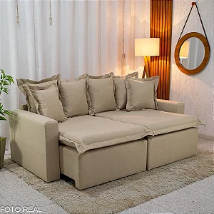 Sofá Cama Retrátil Reclinável Torino 2,10m - Sem caixa