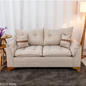 Sofá Livre Creta 1,60m Linho - Molas bonnel