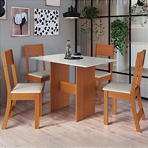 Mesa de Jantar Karla 108x68 c/ 4 Cadeiras 100% MDF