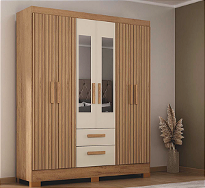 Roupeiro Guarda-Roupa Fortaleza Plus 1,48m 6P2G c/ espelho