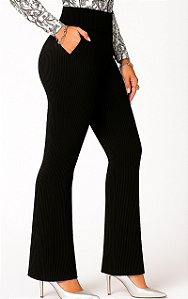 Calça feminina preta bolsos frente, tam. do P até plus size 64/66, tecido grosso