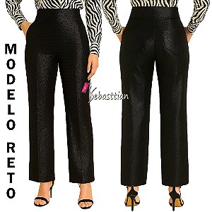 Calça Preta social com bolsos, do P até o Plus Size 52/54,média elasticidade