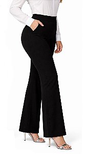 Calça preta social bolsos, do P até Plus Size 64/66, tecido crepe de malha encorpado.