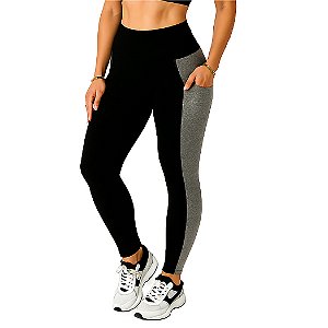 Legging montaria bolsos do P ao Plus Size (64/66), cintura alta, tecido encorpado