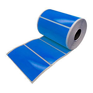 Rolo Etiqueta Azul 100X50mm Couchê Adesiva 585UN (31M)