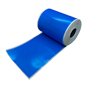 Rolo Etiqueta Azul 100X150mm Couchê Adesiva 203UN (31M)