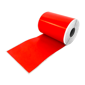 Rolo Etiqueta Vermelha 100X150mm Couchê Adesiva 203UN (31M)
