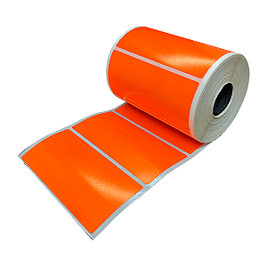 Rolo Etiqueta Laranja 100X50mm Couchê Adesiva 585UN (31M)