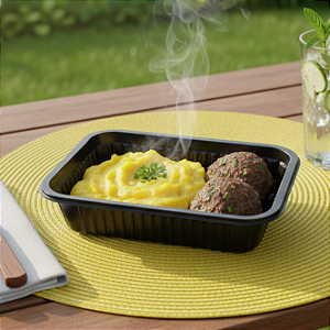 Bolinho de carne com mandioquinha