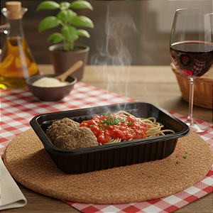 Espaguete com bolinho de carne