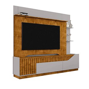 Home Estante Bechara Dallas Para TV Até 75 Polegadas 2 Portas 1 Gaveta Naturalle com Off White