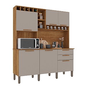Kit Cozinha Salleto New Topázio 1,65x2,00 Cinamomo/ com Off White