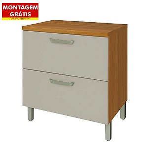 Balcão de Cozinha Nesher Modulado Princesa 1 Porta 1 Gaveta Freijó/Off White