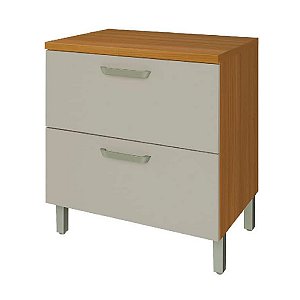 Balcão de Cozinha Nesher Princesa 80cm 1 Porta 1 Gaveta Freijó com Off White