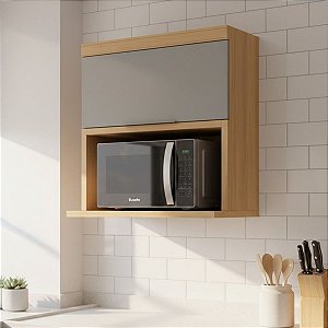 Armário Aéreo Cozinha Nesher Marquesa Modulado 1 Porta 1 Nicho Nature/Verde